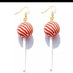 Very Cute lollipop striped earrings NWT